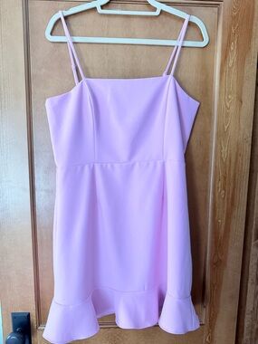 French Connection Baby Pink Spaghetti Strap Ruffle Hem Dress, like new!